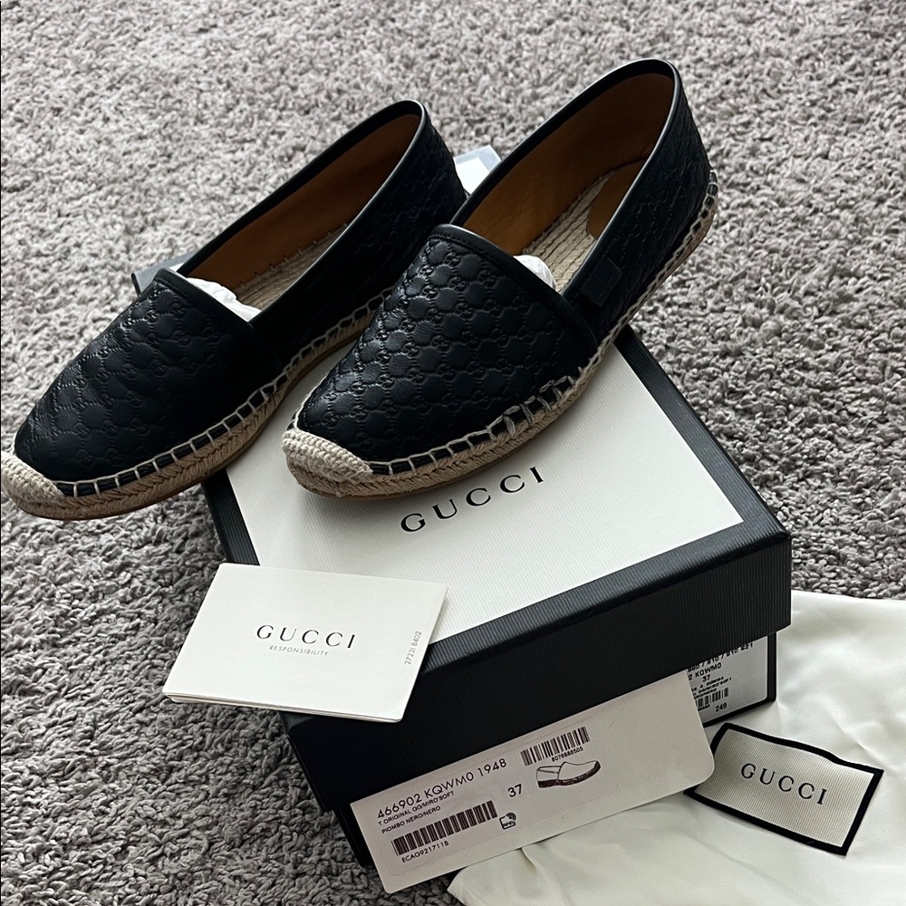 Gucci Quilted Black Espadrilles
